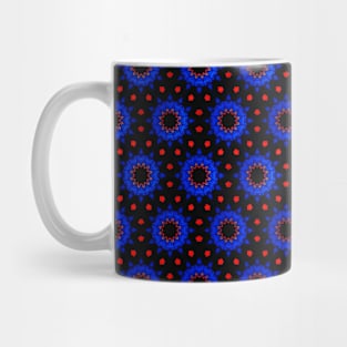 Dark Dramatic Blue and Red Pattern Mug